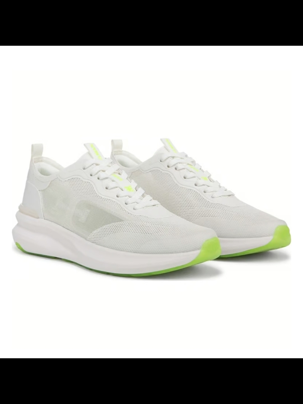 S 9.5 NWOT Sam Elderman Lightweight White & Neon Green Women’s Running Sneakers